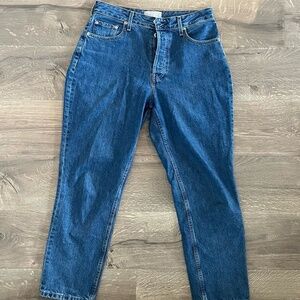Everlane Jeans Women's 31 Blue The Curvy 90s Cheeky Straight Ankle Organic Denim